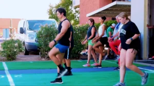 workout session with multiple people