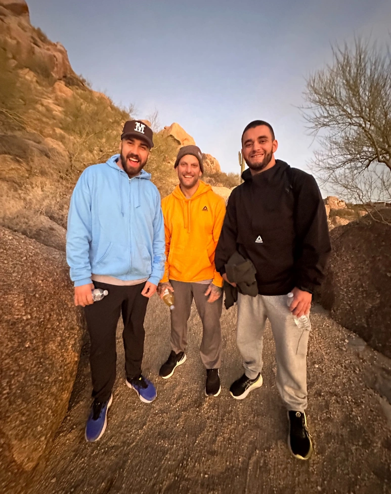 group of guests hiking during fitness program