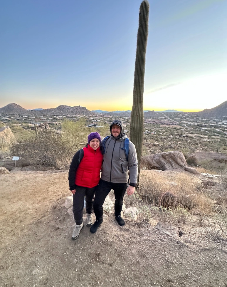 fitness retreat members hiking