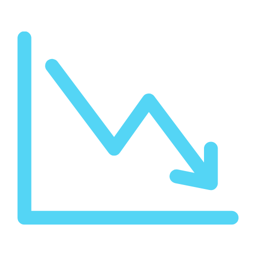 Trending Down Line Graph Icon