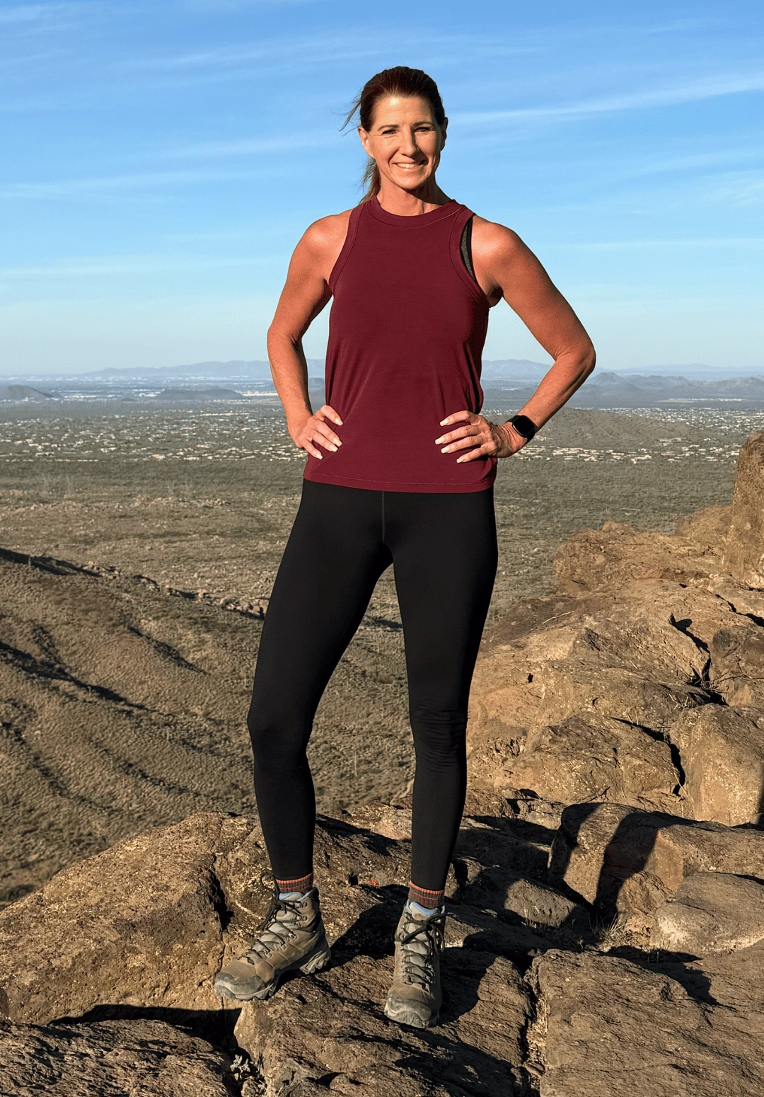 Suzanne on the same hike in March 2026